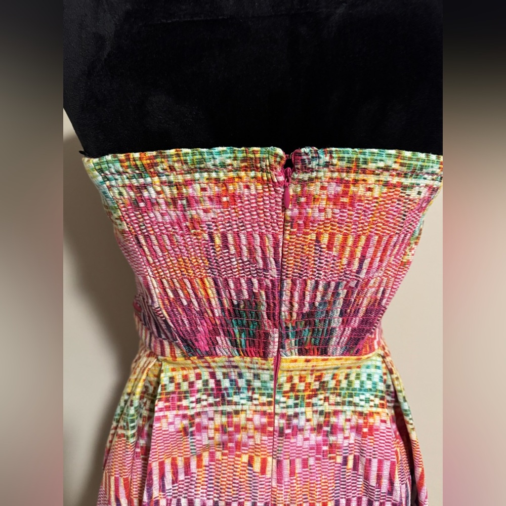 Euc Guess Multicolor Geometric Pattern Strapless … - image 6